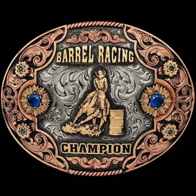 Barrel Racing Champion Belt Buckle (In Stock)