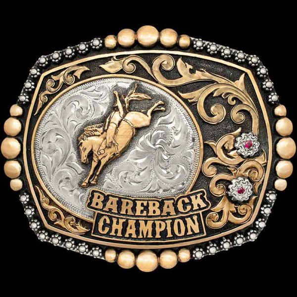 Crafted to celebrate the fearless riders who conquer the wild, this in stock rodeo buckle is a symbol of your bareback riding triumphs. 