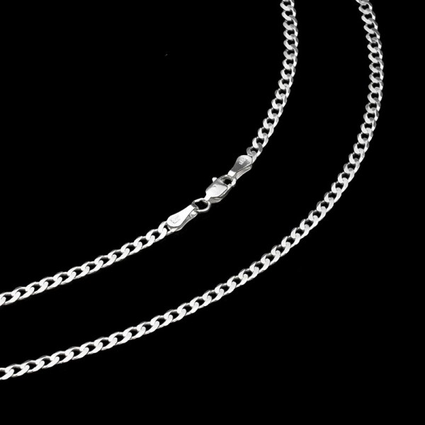 Discover the classic appeal of our Curb Silver Chain, expertly crafted from real sterling silver. Ideal for both men and women. Pair with a customizable pendant!