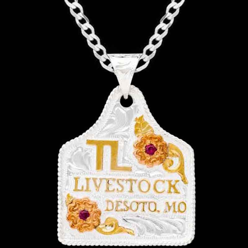 Hand Stamped Cow Tag Necklace - Voyagers dream jewelry