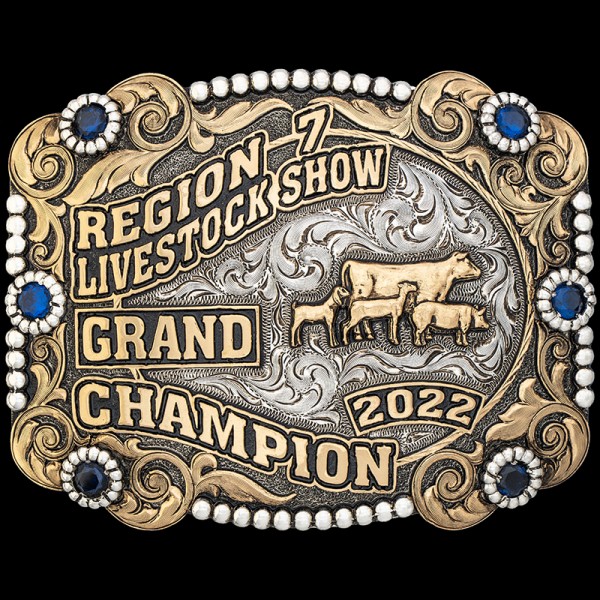 Western German Silver Gold Pleasure Rider Horse Handmade Belt Buckle 4" x 3" 