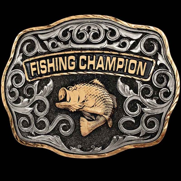 Fishing Champion Belt Buckle Molly s Custom Silver