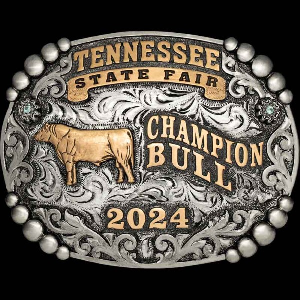GATLINBURG, Show off that big stock show win with the 'Gatlinburg' buckle! This buckle is hand crafted on a German Silver base and detailed with beads, scrollw
