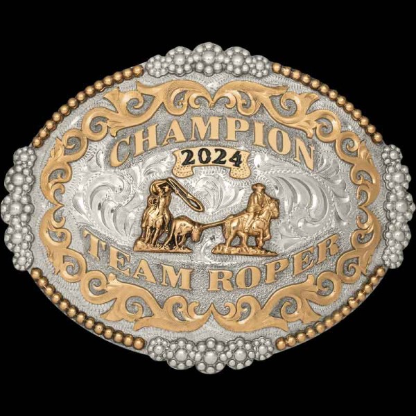 The Hartsville Custom Belt Buckle is the picture of Western Class. Featuring our signature 5 bronze bead frame and scrollwork. Customize this buckle for your next rodeo event!