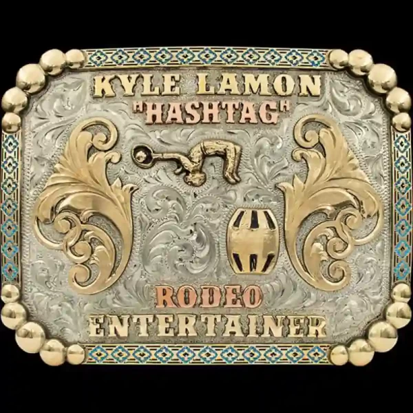 Kyle Lamon is one rodeo clown ya can’t forget. Known on social media as “Hashtag,” Kyle is known for travelling across the south, clownin’ it up in the arenas and online! Customize this exclusive collab design now!