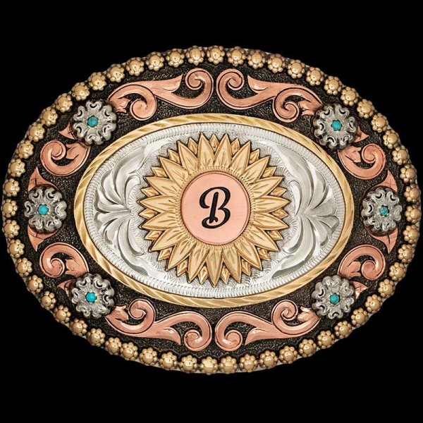 The beautiful Loveland Custom Belt Buckle is the perfect buckle design for initals. Built on a classic western oval base, this buckle is the perfect gift. Customize it today!