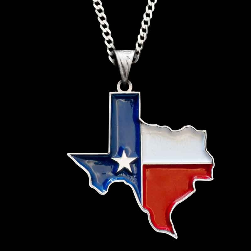 A custom pendant with the shape of Texas State