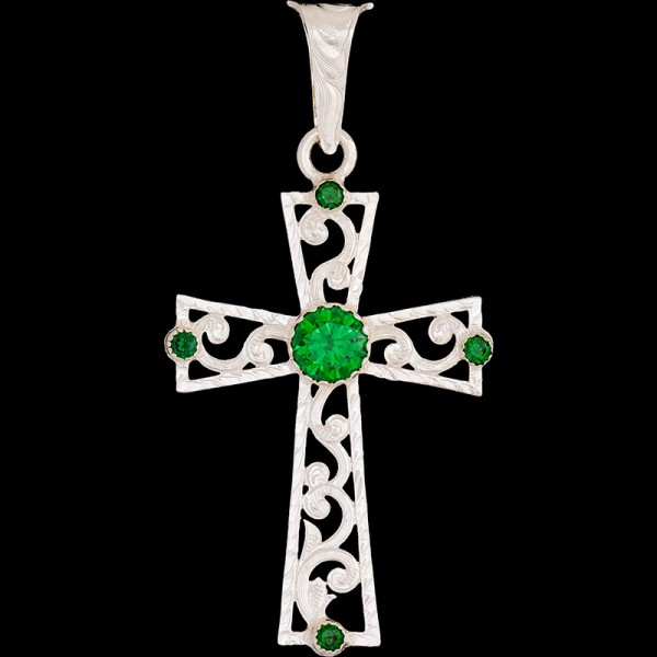 Amos, Astonishing Silver Plated 1.5"x2" base with carefully hand-engraved scrollwork and your choice of cubic zirconia.

 

Chain not Included