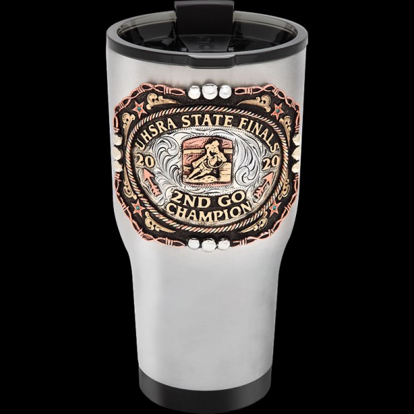 Elevate your style with our Angora Custom Trophy Thermal Cup, a luxurious 30 oz thermal cup that can be personalized with figure, ranch brand, or logo. 