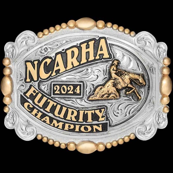 The Claremore Custom Belt Buckle is a trophy any cowboy or cowgirl would love to win! Customize this silver buckle with your own lettering and western figure!