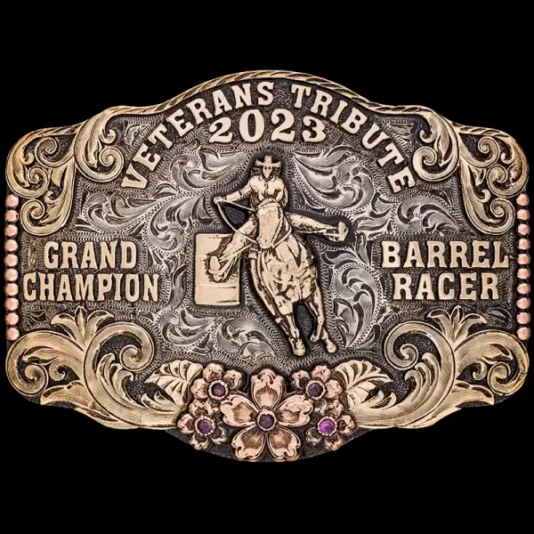 The Ardmore Custom Belt Buckle is an amazing hand-engraved buckle with an Antique Finish and bronze scrollwork. Personalize this belt buckle with your own logo or western figure now!
