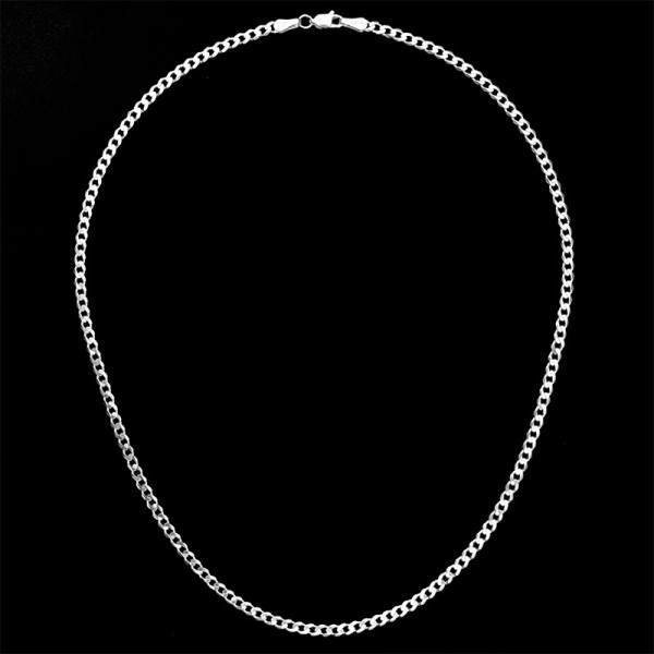 Curb Silver Chain Large