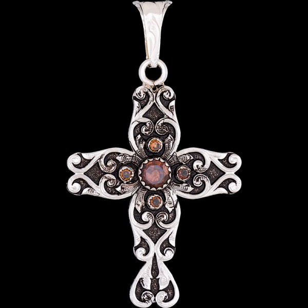 Ezekiel, Delicate German Silver 1.5"x2" Base with scrollwork finished with antique and cubic zirconia pf your choice.

 

Chain not Included.