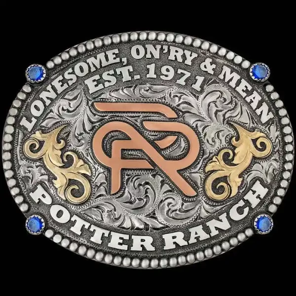 The Kingsville Custom Belt Buckle is beautifully crafted for your western outfit or buckle display case! Personalize this buckle with your ranch brand, initials or logo!