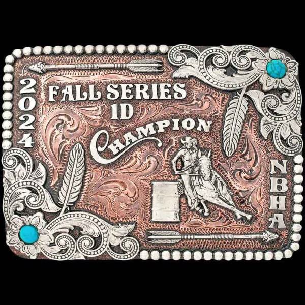 Truth or Consequences, The Truth or Consequences buckle has a copper base with antique finish, adorned with beautiful german silver floral overlays and enamel. It has a styl