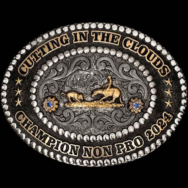 The Abilene Custom Belt Buckle is traditional western german silver buckle built to make you stand out! Personalize it now for your rodeo event or as the perfect gift!