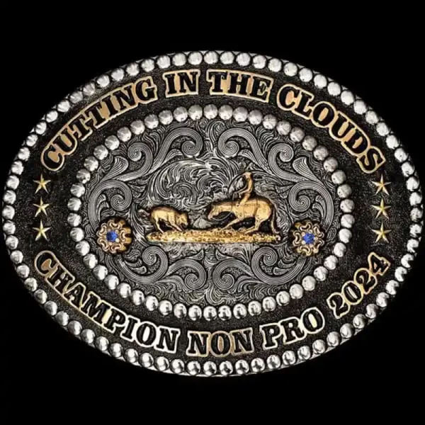 The Abilene Custom Belt Buckle is traditional western german silver buckle built to make you stand out! Personalize it now for your rodeo event or as the perfect gift!