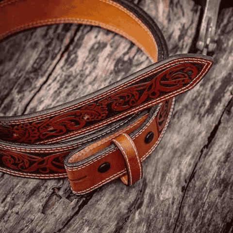 Belts Made from genuine full gran leather over a table