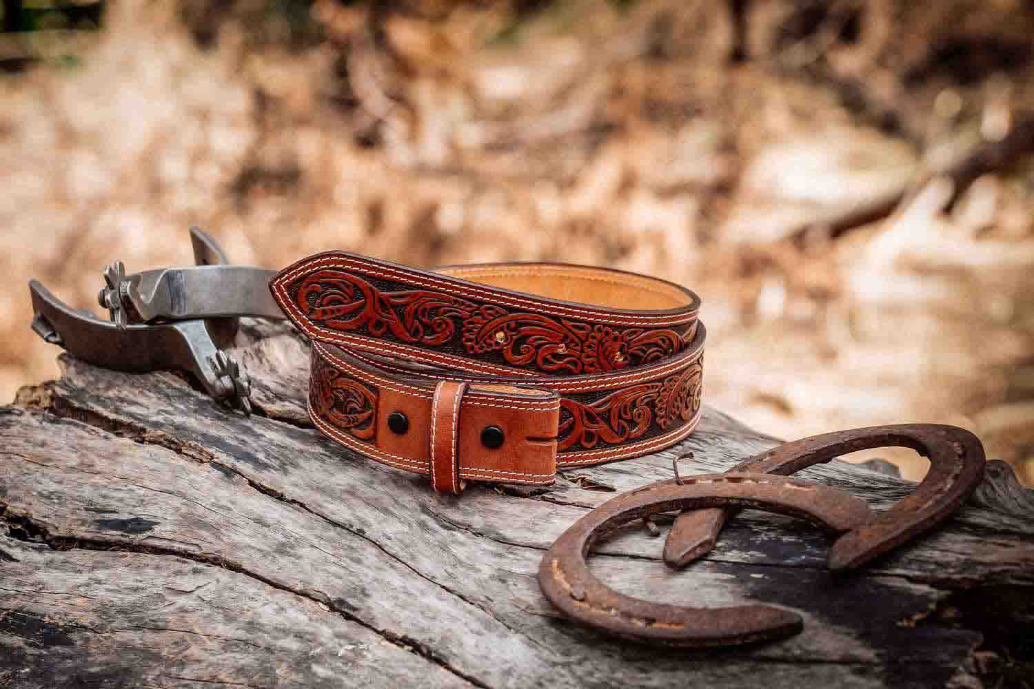 hand tooled handmade leather belts