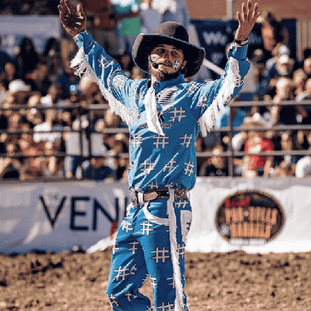 Rodeo Clown wearing rodeo belt buckle
