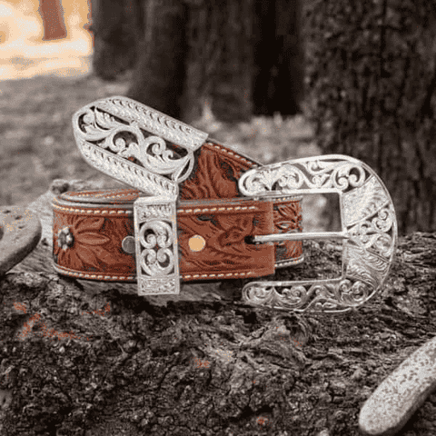 Silver 3 Piece Belt Buckle Set - Silver Belt Buckles