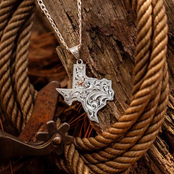 Silver Texas State Custom Pendant