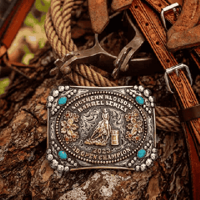Womens Belt Buckles - Silver and Turquoise Belt Buckle for a woman