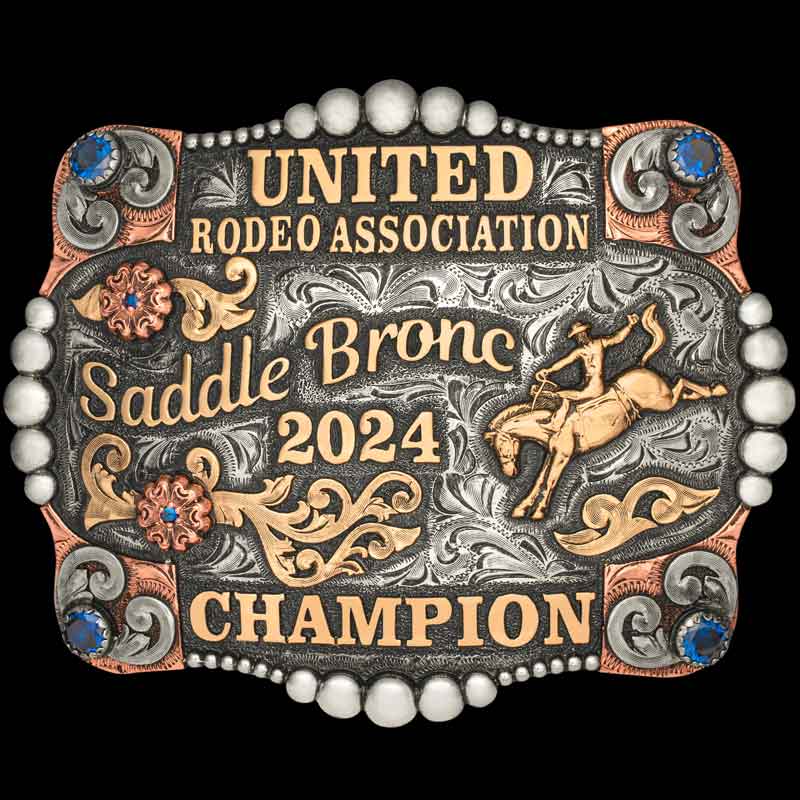 The Fort Davis Custom Belt Buckle is hand engraved with jeweler's bronze and German Silver scrolls and beads. Customize this buckle for a perfect rodeo trophy or award!
